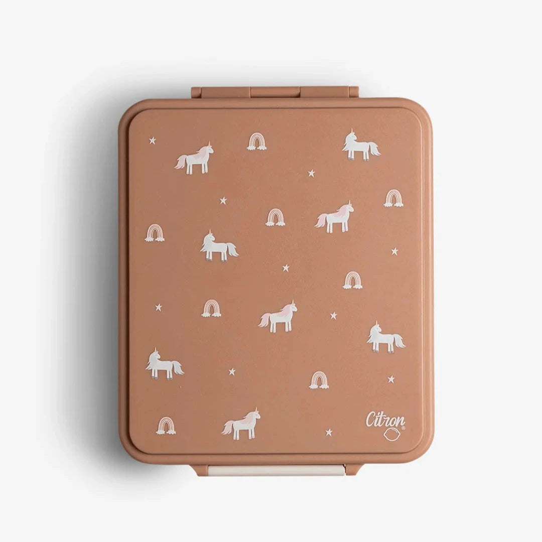 Grand Lunch Box - 4 Compartments - Unicorn Blush Pink + Food Jar