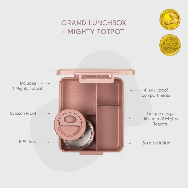 Citron Australia Lunchbox - 4 compartments with Hot Food Jar - Leo