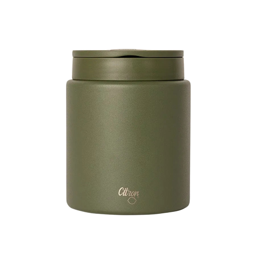 Citron Classic Insulated Food Jar 500ml in Green, front view
