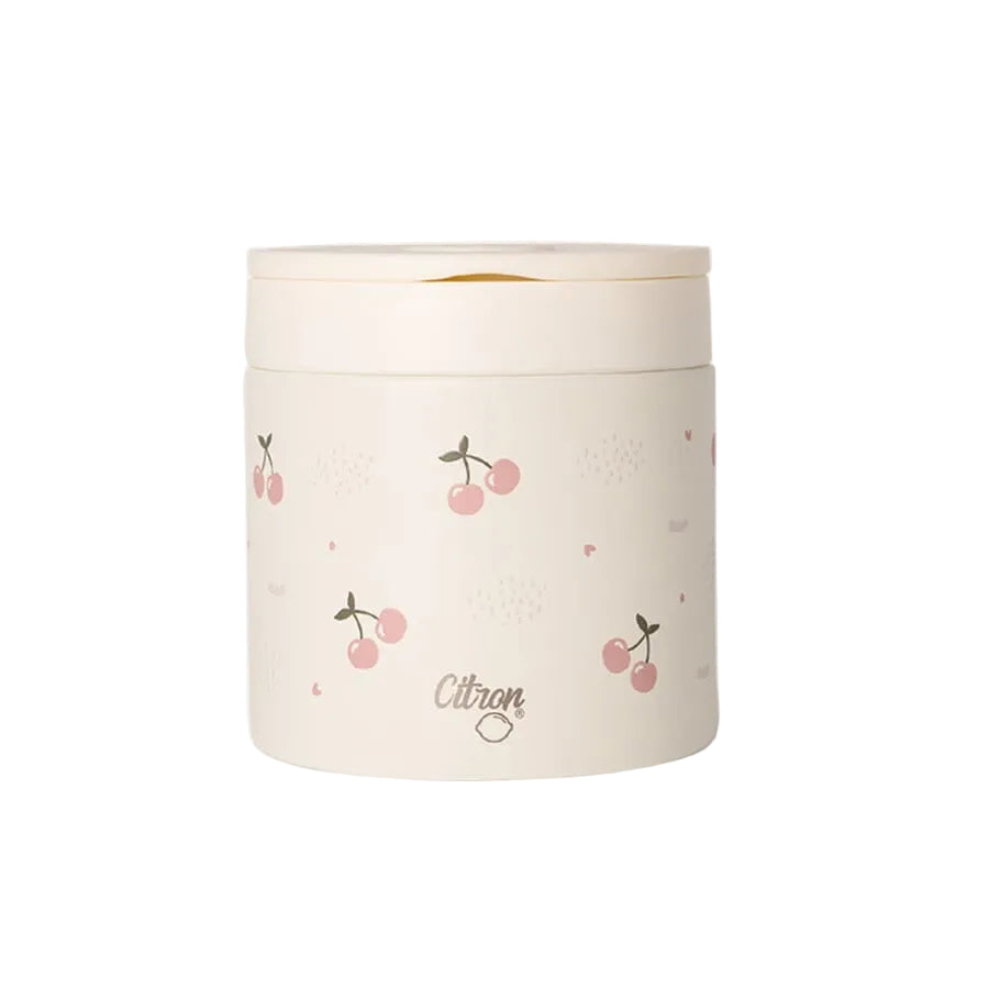 Citron Cherry insulated food jar 350ml, front view