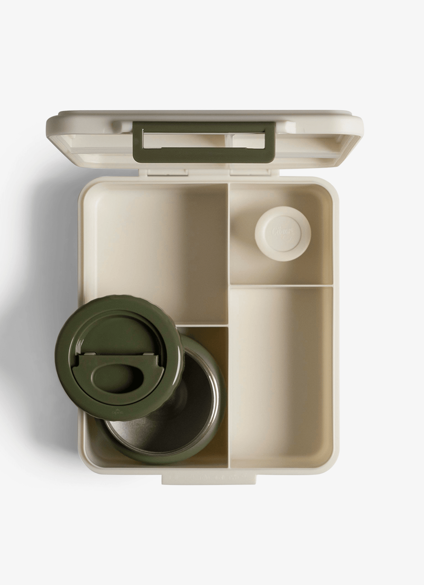 Grand Lunch Box - 4 Compartments - Dino Green + Food Jar