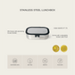 Product information graphic for the Citron Black stainless steel lunch box