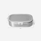 Open Citron Black lunch box showing its stainless steel interior