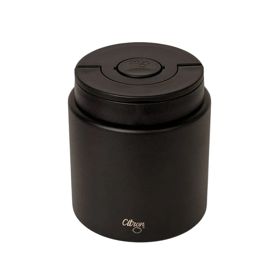 Angled view of the Citron Classic Insulated Food Jar 500ml in Black