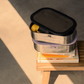 Citron Black stainless steel lunch box shown in a lifestyle setting
