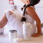 Child using the Citron Cherry food jar at home