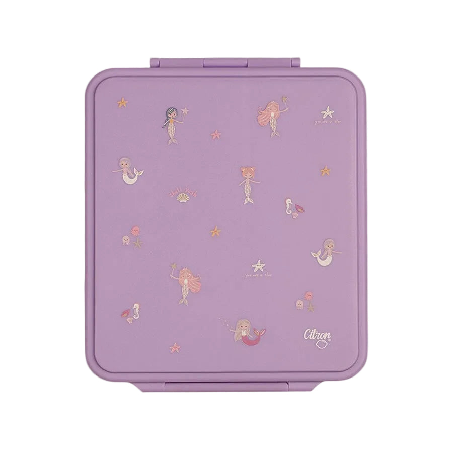 Closed Citron Grand Mermaid lunch box showing the lid design