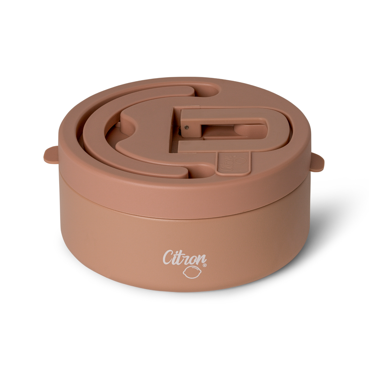 Top view of Citron blush pink 400ml insulated food jar with secure lid