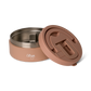 Citron 400ml food jar lid components showing leak-proof sealing system in blush pink