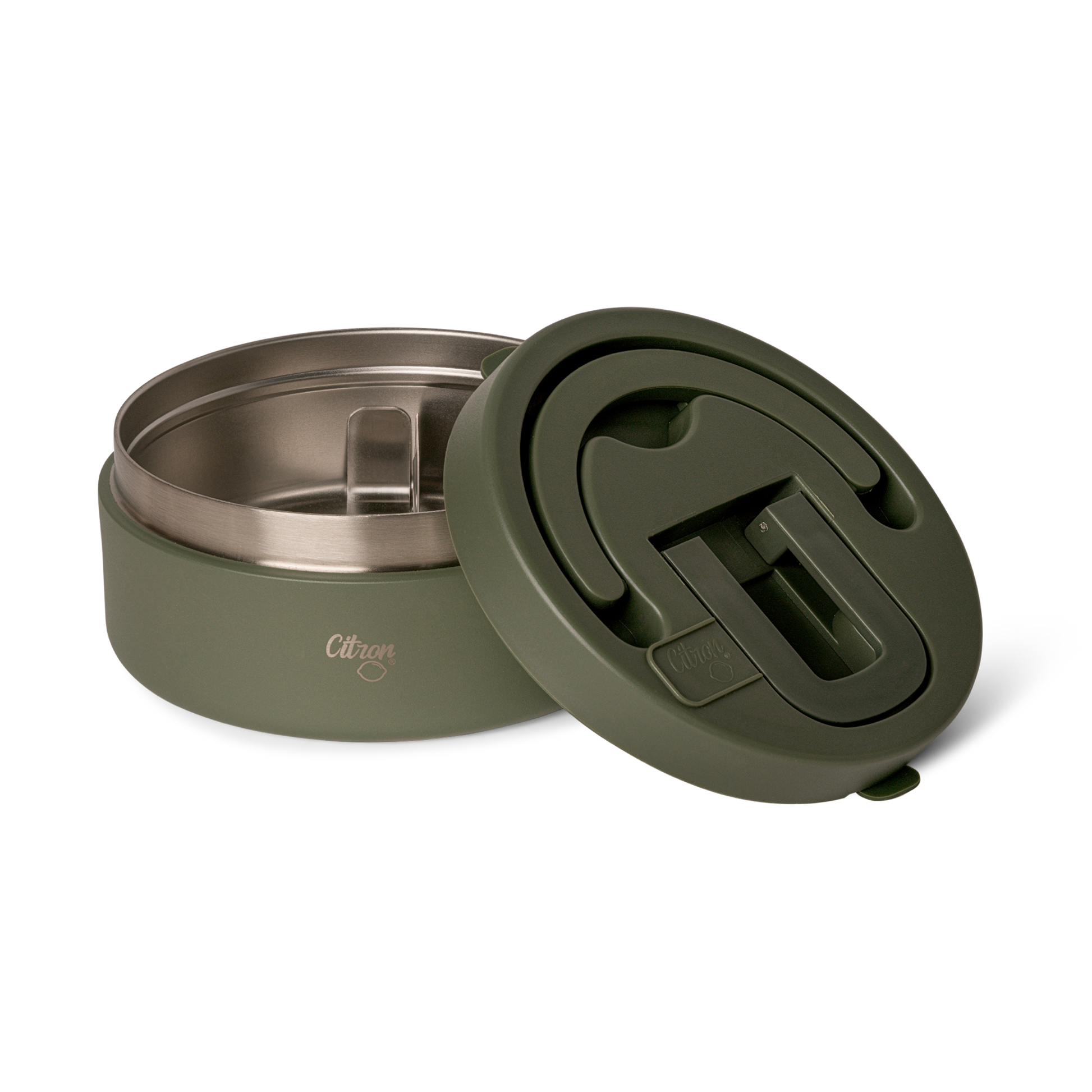 Citron 400ml food jar lid components showing leak-proof sealing system