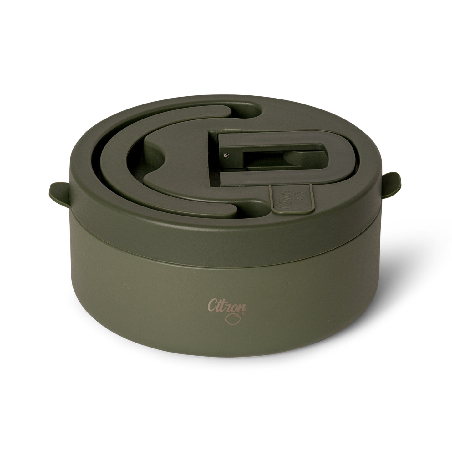 Top view of Citron green 400ml insulated food jar with secure lid