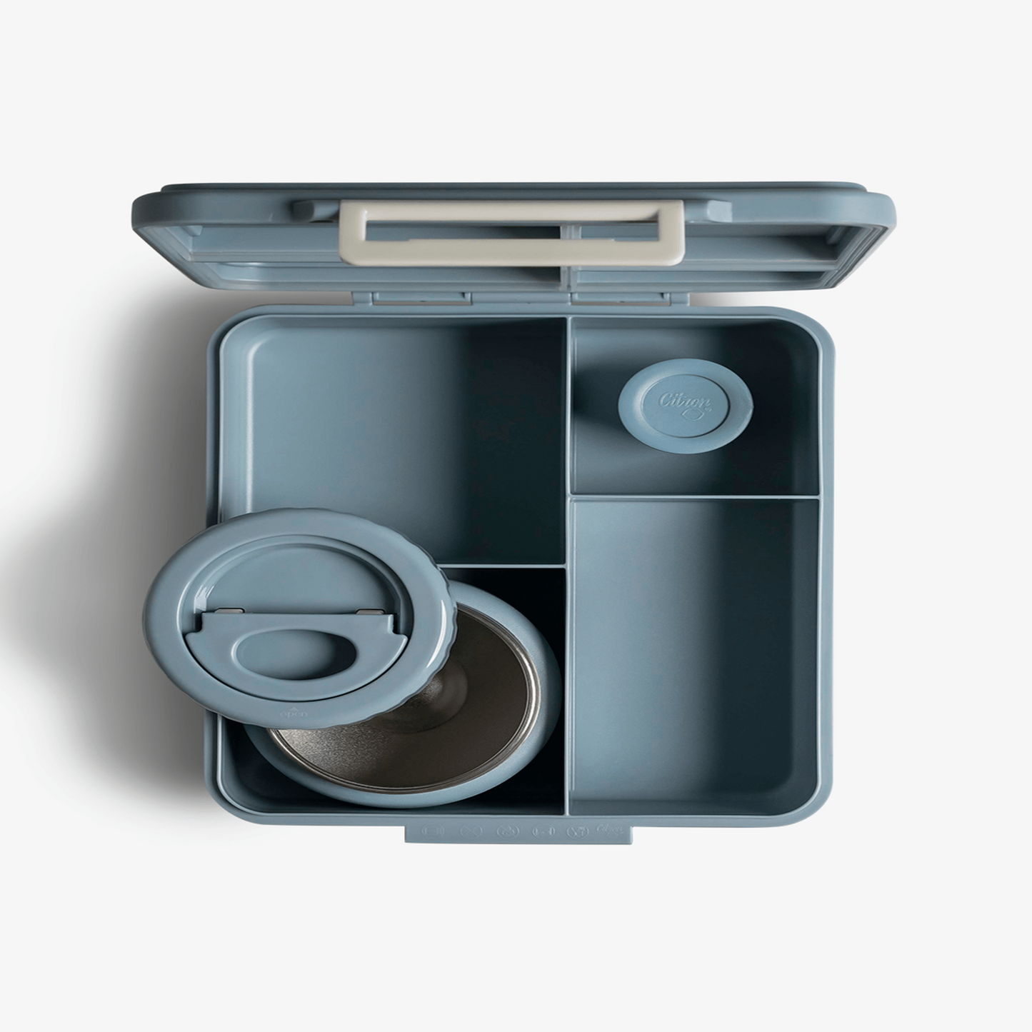 Grand Lunch Box - 4 Compartments - Spaceship Dusty Blue + Food Jar