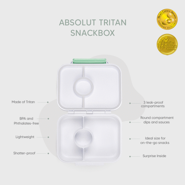 Citron Australia - Absolut Tritan Snackbox with 3 Compartments - Dino