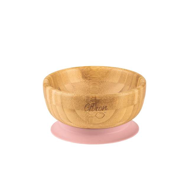 Citron Australia - Bamboo Bowl with Suction and Spoon - Blush Pink