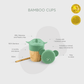 Citron Australia - Bamboo Cup with 2 Lids and Straw - Green