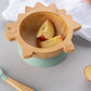 Citron Australia - Bamboo Dino Bowl with Suction and Spoon - Green