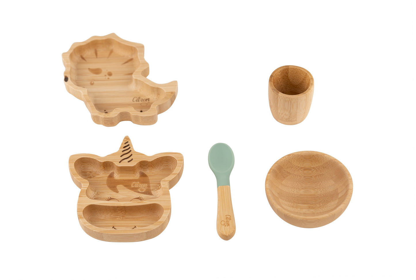 Citron Australia - Bamboo Mini Toy Set with Green Spoon