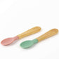 Citron Australia Bamboo Spoon Set - Green & Blush Pink