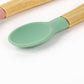 Citron Australia Bamboo Spoon Set - Green & Blush Pink