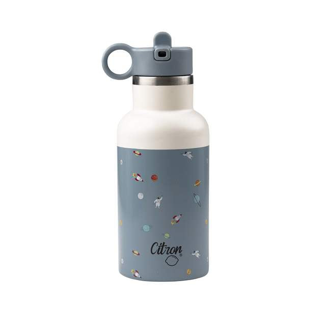 Citron Australia - QR-Enabled Lost-Proof 350ml Little Big Water Bottle - Blue Cream Spaceship