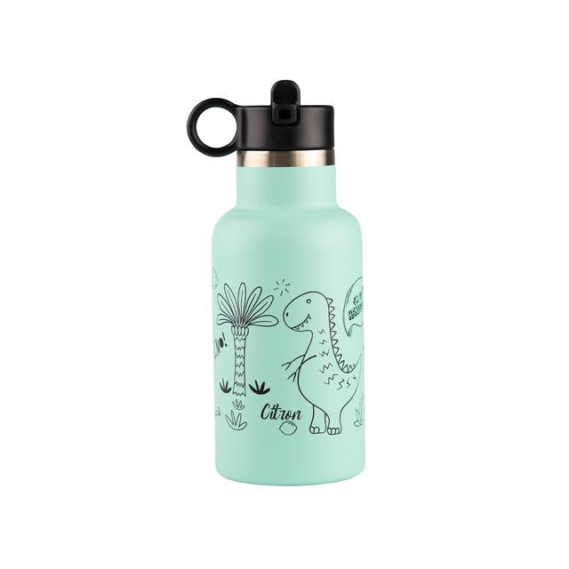 Citron Australia - QR-Enabled Lost-Proof 350ml Little Big Water Bottle - Dino