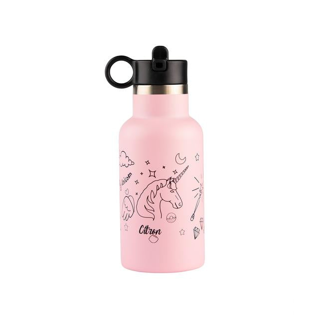 Citron Australia - QR-Enabled Lost-Proof 350ml Little Big Water Bottle - Unicorn