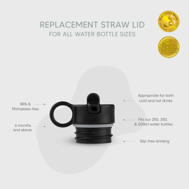 Citron Australia - Straw Lid for 500-350-250ml - Black