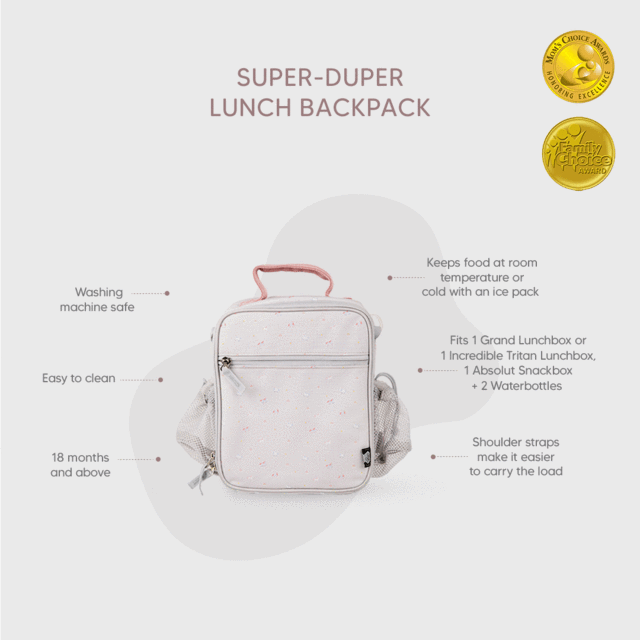 Citron Australia - Super-Duper Lunch bag Backpack with 2 bottle holders - unicorn