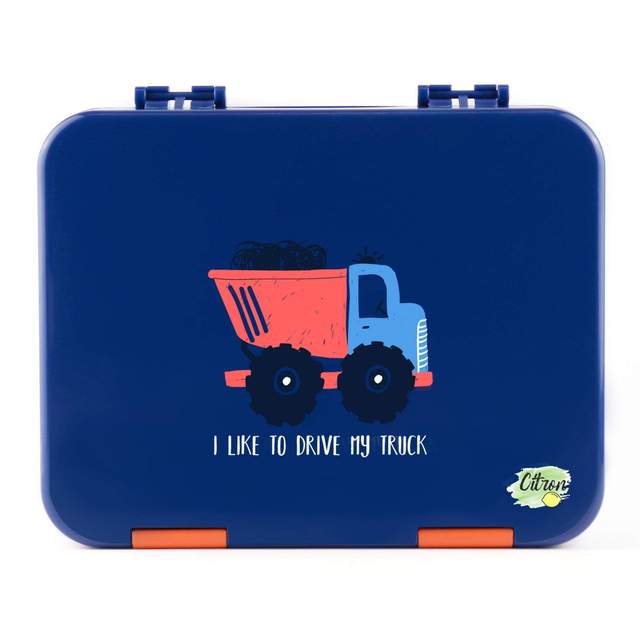 Citron Australia Kids Bento Lunchbox - 4 compartments With Accessories - Truck