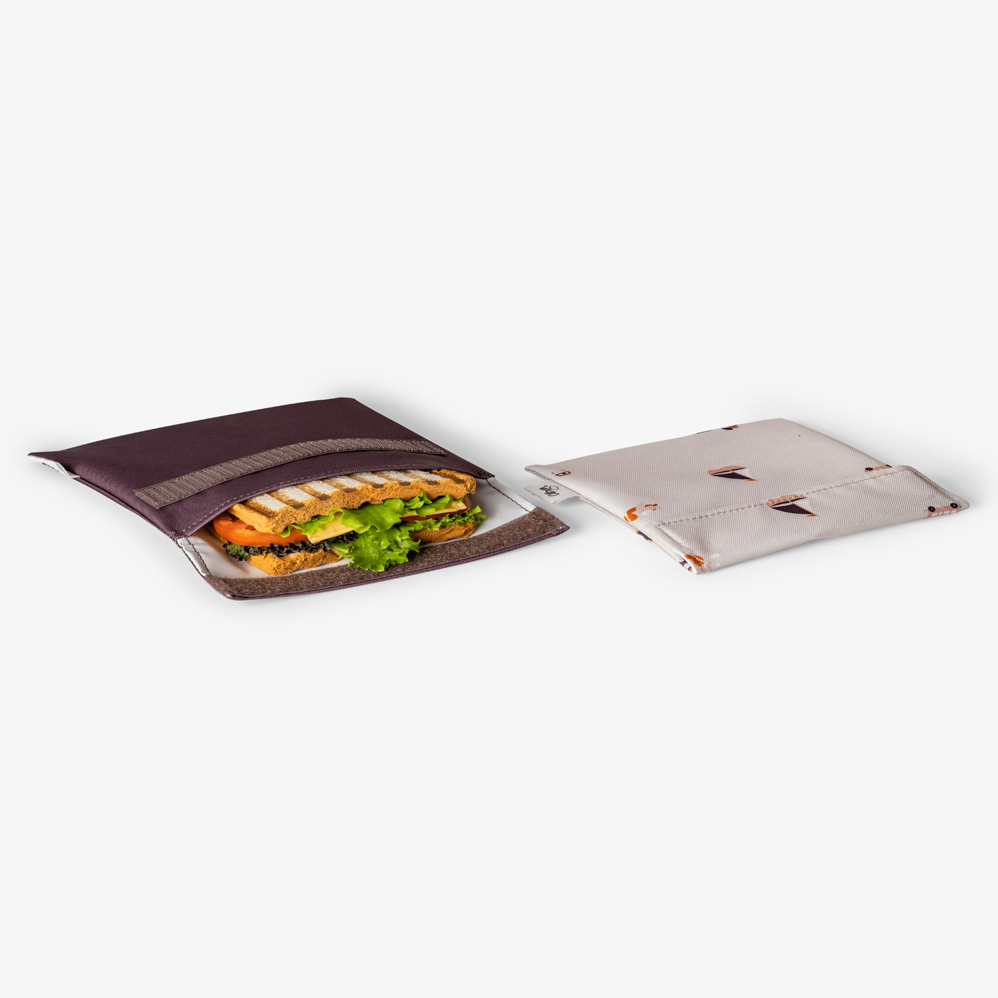 Reusable Sandwich Bag - Set of 2 - Vehicles/Plum